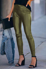 Load image into Gallery viewer, PU Leather High Waist Skinny Leggings