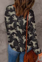 Load image into Gallery viewer, Animal Print Round Neck Top