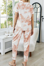 Load image into Gallery viewer, Tie-Dye Round Neck Short Sleeve Top and Pants Lounge Set