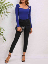 Load image into Gallery viewer, Decorative Button Long Sleeve Top