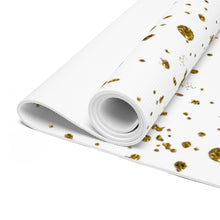 Load image into Gallery viewer, White &amp; Gold Foam Yoga Mat
