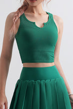 Load image into Gallery viewer, Notched Neck Cropped Sports Tank