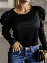 Load image into Gallery viewer, Round Neck Long Sleeve Blouse