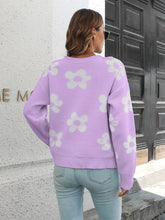 Load image into Gallery viewer, Floral Dropped Shoulder Sweater
