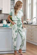 Load image into Gallery viewer, Tie-Dye Short Sleeve Jumpsuit with Pockets