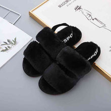 Load image into Gallery viewer, Faux Fur Open Toe Slippers