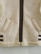Load image into Gallery viewer, Contrast Zip Up Fleece Vest