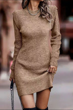 Load image into Gallery viewer, Rib-Knit Round Neck Sweater Dress