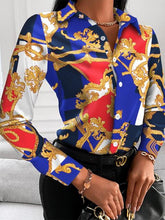 Load image into Gallery viewer, Printed Collared Neck Long Sleeve Shirt