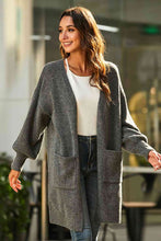 Load image into Gallery viewer, Double Take Drop Shoulder Ribbed Trim Open Front Cardigan