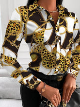 Load image into Gallery viewer, Printed Collared Neck Long Sleeve Shirt