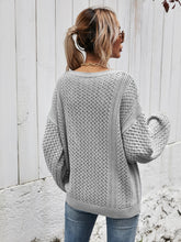Load image into Gallery viewer, V-Neck Dropped Shoulder Sweater