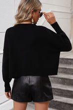 Load image into Gallery viewer, Round Neck Dropped Shoulder Pullover Sweater