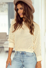Load image into Gallery viewer, Openwork Round Neck Long Sleeve Sweater