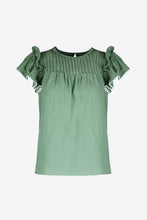 Load image into Gallery viewer, Pleated Detail Flutter Sleeve Blouse