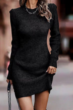 Load image into Gallery viewer, Rib-Knit Round Neck Sweater Dress