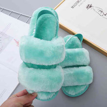Load image into Gallery viewer, Faux Fur Open Toe Slippers