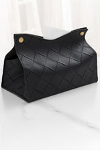 Load image into Gallery viewer, Woven Vegan Leather Tissue Box Cover