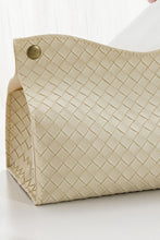 Load image into Gallery viewer, Woven Vegan Leather Tissue Box Cover
