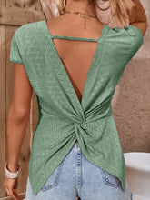 Load image into Gallery viewer, Twisted Open Back Eyelet Top