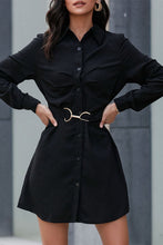 Load image into Gallery viewer, Belted Mini Shirt Dress