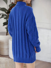 Load image into Gallery viewer, Cable-Knit Turtleneck Sweater Dress