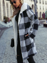 Load image into Gallery viewer, Plaid Open Front Coat with Pockets