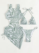 Load image into Gallery viewer, Abstract Tie Back Three-Piece Swim Set