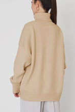 Load image into Gallery viewer, Turtle Neck Dropped Shoulder Sweater