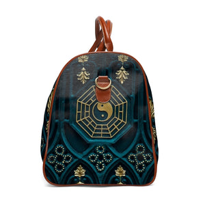 Blue and Gold Design Waterproof Travel Bag