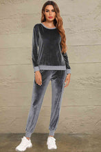 Load image into Gallery viewer, Round Neck Long Sleeve Loungewear Set with Pockets