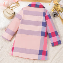 Load image into Gallery viewer, Plaid Lapel Collar Long Sleeve Coat