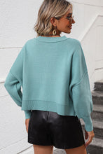 Load image into Gallery viewer, Round Neck Dropped Shoulder Pullover Sweater