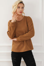 Load image into Gallery viewer, Texture Round Neck Long Sleeve Sweatshirt