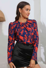 Load image into Gallery viewer, Floral Long Puff Sleeve Blouse