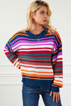 Load image into Gallery viewer, Striped Round Neck Sweater