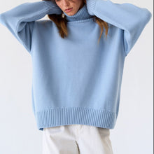 Load image into Gallery viewer, Turtle Neck Dropped Shoulder Sweater