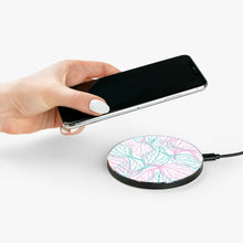 Load image into Gallery viewer, Pink and Green Pastel Leaves Wireless Charger