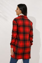 Load image into Gallery viewer, Plaid Collared Longline Coat