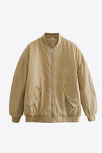 Load image into Gallery viewer, Baseball Collar Zip-Up Jacket
