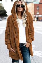 Load image into Gallery viewer, Teddy Hooded Jacket with Pockets
