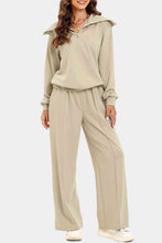 Load image into Gallery viewer, Half Zip Collared Neck Sweatshirt and Pants Set