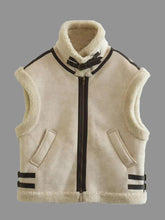 Load image into Gallery viewer, Contrast Zip Up Fleece Vest