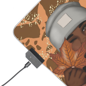 "Autumn Leaves & Pumpkins Please" Wireless Charging Gaming Mouse Pad