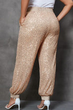Load image into Gallery viewer, Plus Size Sequin Drawstring Joggers with Pockets