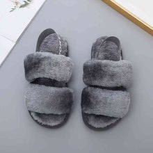 Load image into Gallery viewer, Faux Fur Open Toe Slippers