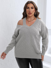 Load image into Gallery viewer, Plus Size Cutout V-Neck Sweater