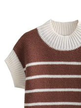 Load image into Gallery viewer, Striped Round Neck Short Sleeve Sweater