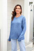 Load image into Gallery viewer, Round Neck Ribbed Long Sleeve Sweater