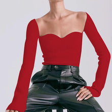 Load image into Gallery viewer, Sweetheart Neck Long Sleeve Knit Top